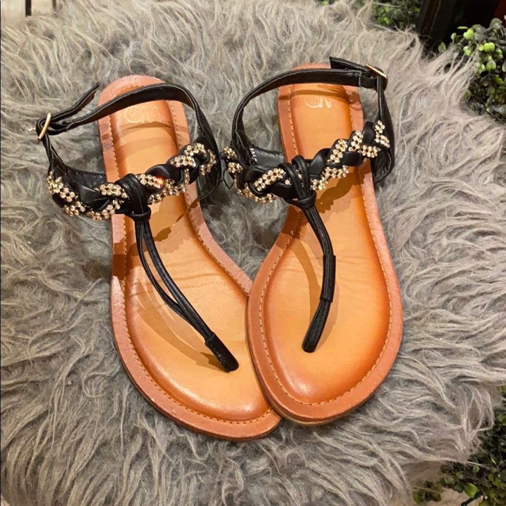 Black Sparkly Sandals